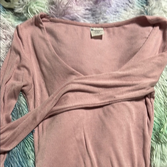 Pink Ribbed Long Sleeve Top - Picture 2 of 2